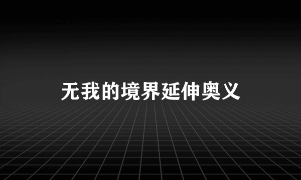 无我的境界延伸奥义