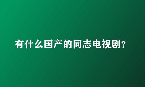 有什么国产的同志电视剧？