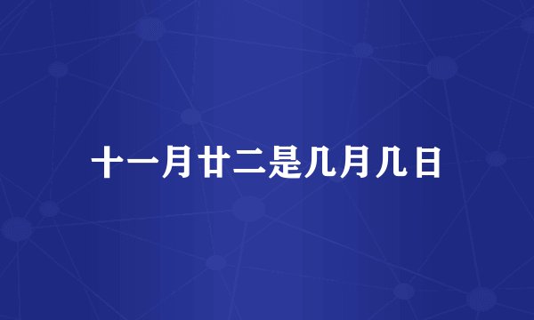 十一月廿二是几月几日