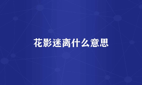 花影迷离什么意思