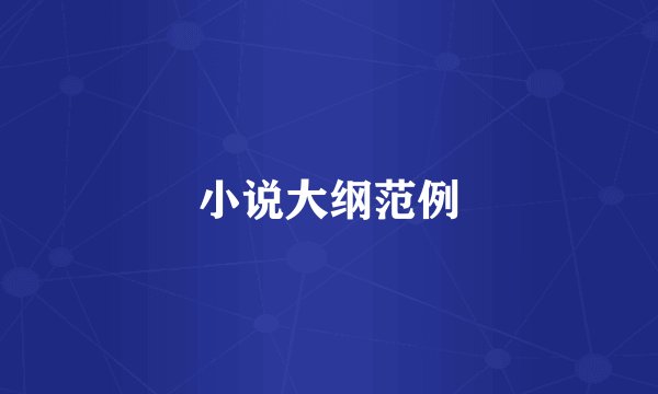 小说大纲范例