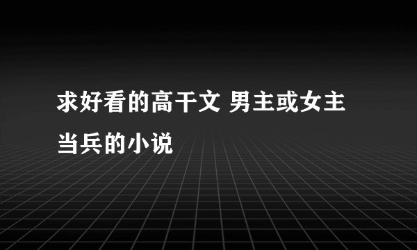 求好看的高干文 男主或女主当兵的小说