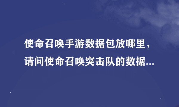 使命召唤手游数据包放哪里，请问使命召唤突击队的数据包放在哪