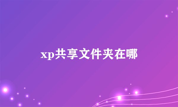 xp共享文件夹在哪