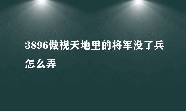 3896傲视天地里的将军没了兵怎么弄