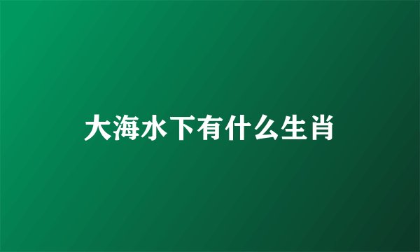 大海水下有什么生肖