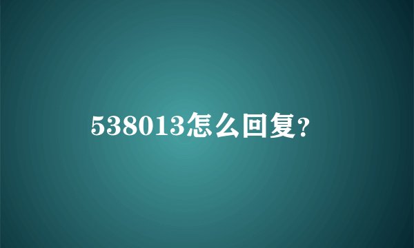 538013怎么回复?