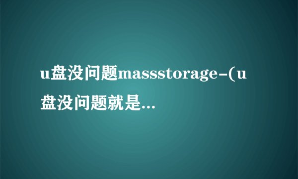 u盘没问题massstorage-(u盘没问题就是不显示)