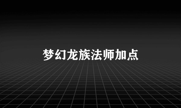 梦幻龙族法师加点