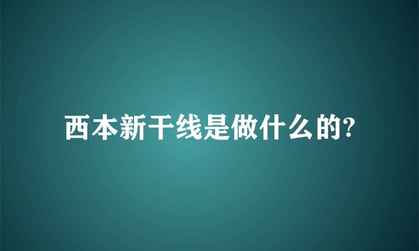 西本新干线是做什么的?