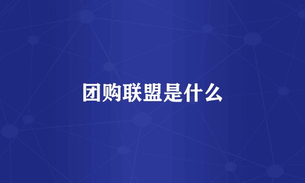 团购联盟是什么