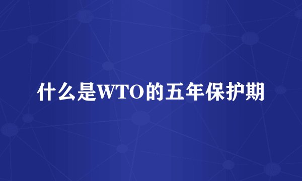 什么是WTO的五年保护期