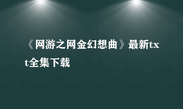 《网游之网金幻想曲》最新txt全集下载
