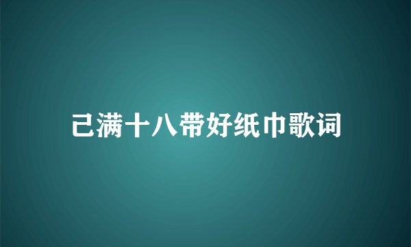 己满十八带好纸巾歌词