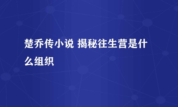 楚乔传小说 揭秘往生营是什么组织