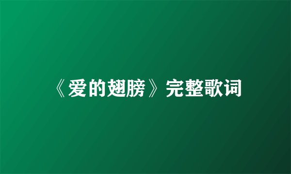 《爱的翅膀》完整歌词
