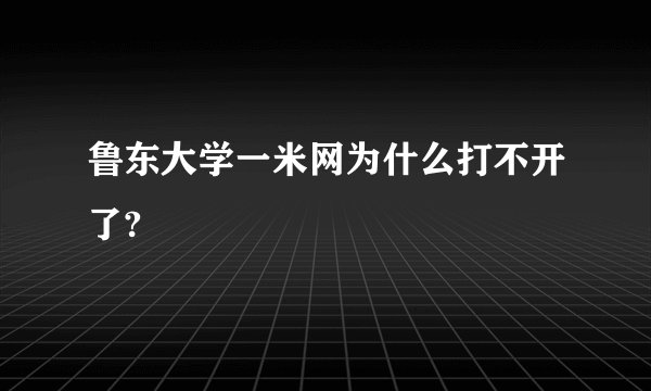 鲁东大学一米网为什么打不开了?