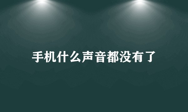 手机什么声音都没有了