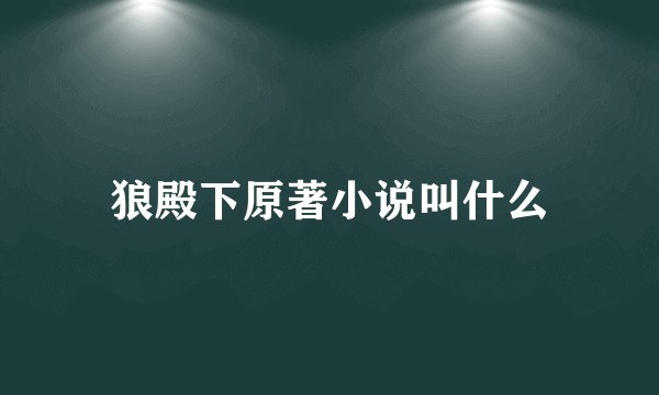 狼殿下原著小说叫什么