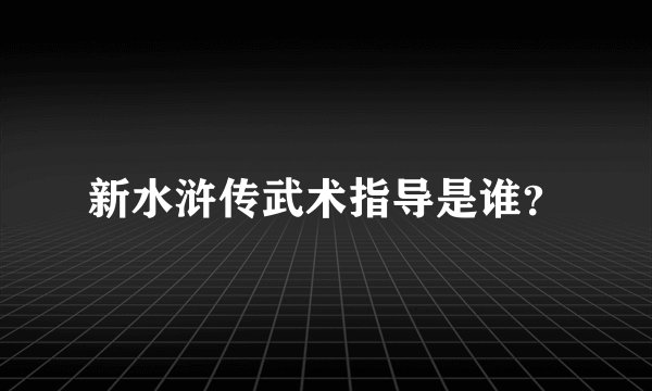 新水浒传武术指导是谁？
