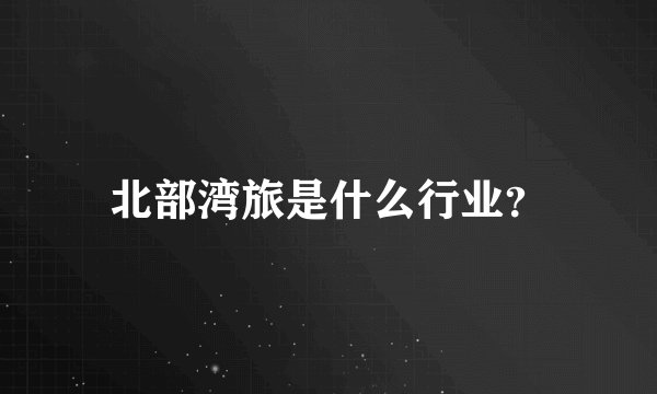 北部湾旅是什么行业？