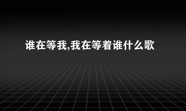 谁在等我,我在等着谁什么歌