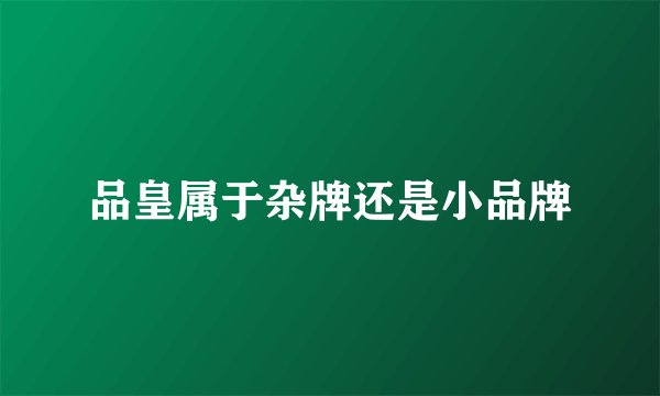 品皇属于杂牌还是小品牌