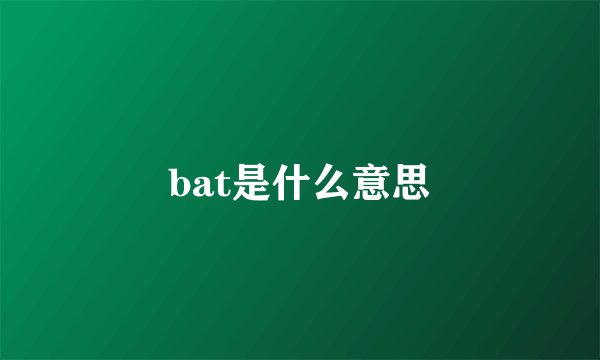 bat是什么意思