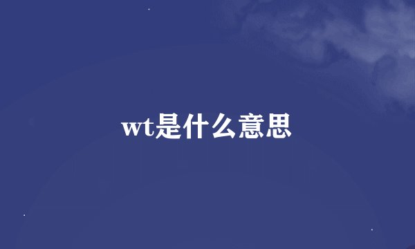 wt是什么意思