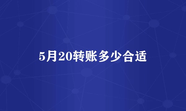 5月20转账多少合适