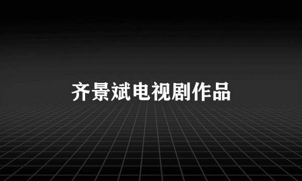 齐景斌电视剧作品