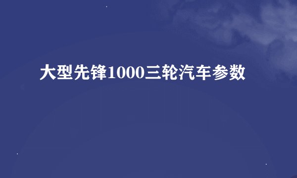 大型先锋1000三轮汽车参数