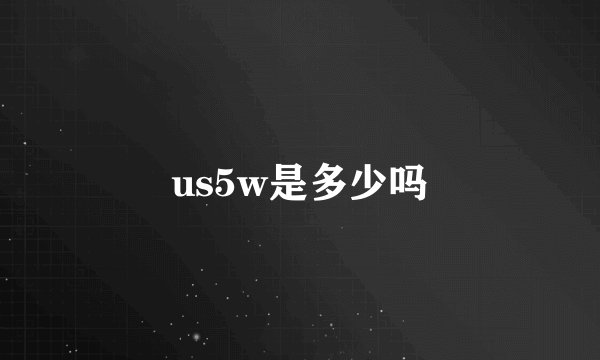 us5w是多少吗
