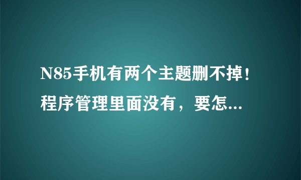 N85手机有两个主题删不掉！程序管理里面没有，要怎么解决？