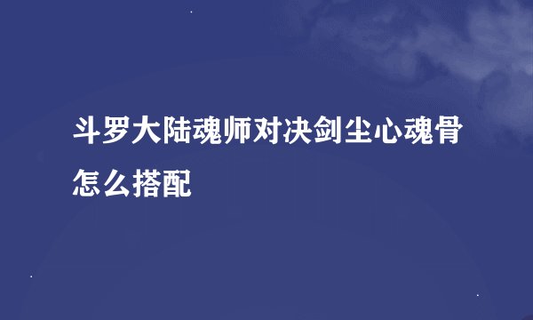 斗罗大陆魂师对决剑尘心魂骨怎么搭配
