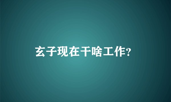 玄子现在干啥工作?