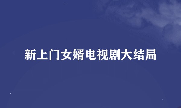 新上门女婿电视剧大结局