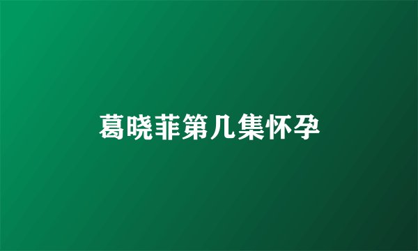 葛晓菲第几集怀孕