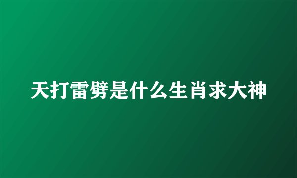 天打雷劈是什么生肖求大神