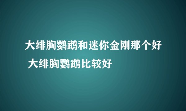 大绯胸鹦鹉和迷你金刚那个好 大绯胸鹦鹉比较好
