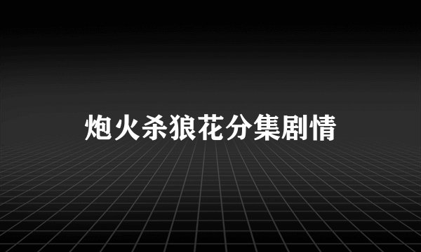 炮火杀狼花分集剧情