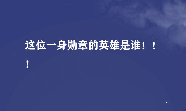 这位一身勋章的英雄是谁！！！