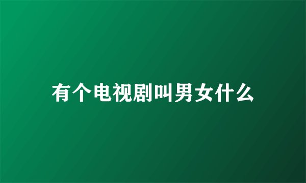 有个电视剧叫男女什么