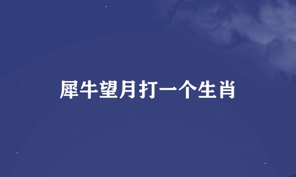 犀牛望月打一个生肖