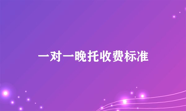 一对一晚托收费标准