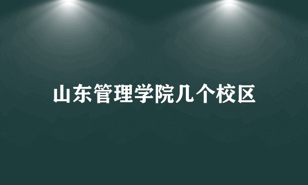 山东管理学院几个校区