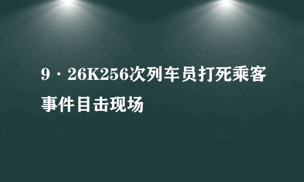 9·26K256次列车员打死乘客事件目击现场