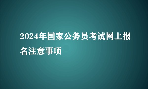 2024年国家公务员考试网上报名注意事项