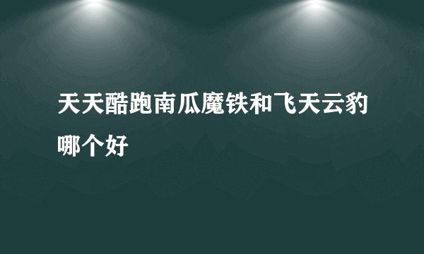 天天酷跑南瓜魔铁和飞天云豹哪个好