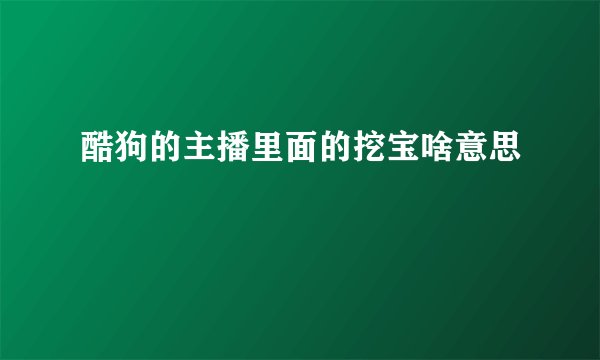 酷狗的主播里面的挖宝啥意思